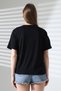 100% Cotton Rib Fabric Crew Neck Short Sleeve Oversize Basic Plain Women's T-Shirt 21964 Black - 4