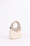 Women's Snap Closure Chain Strap Mink Cream Mini Hand and Shoulder Bag Elsa - 4