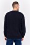 Men Crew Neck Plain Long Sleeves Sweatshirt, Navy - 3