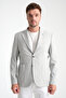 Lucos Men's Gray Half Lining Bag Pocket Lycra Seersucker Fabric Sports Blazer Jacket - 3