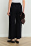 Gabardine Loose Black Trousers - 8
