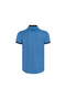 Blue stand collar buttoned men's t-shirt sport slim tight cut tf-0294 blue t-shirt umbro - 3