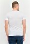 Men Crew Neck Short Sleeves Brand Logo T-Shirt, White - 3