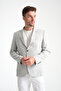 Lucos Men's Gray Half Lining Bag Pocket Lycra Seersucker Fabric Sports Blazer Jacket