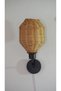 Authentic Cube Rattan Sconce |   Handcrafted, Warm Lighting - 7