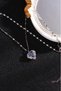 Silver Color Heart of the Ocean Purple Stone Women's Steel Necklace eck51 - 7