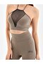 Neck Tie Crop with Tulle Detailed Piping