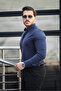York Linen Men's Shirt - Navy Blue - 3