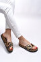 Hosrathla Women's Single Buckle Slippers 0012603 Leopard - 2