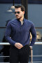 York Linen Men's Shirt - Navy Blue