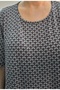 Short-Sleeved Khaki Green Pink Small Heart Patterned Combed Viscose Dress - 3