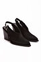 Women's Genuine Leather Western Sandals 6308 Black Suede - 5