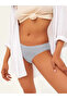 Taranto Model Soft Fabric Ribbed Slip Panties in Gray Color - 4