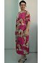 Pink Tile Flower Print Short-Sleeve Combed Viscose Dress - 3