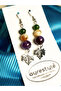 Women's Natural Stone Earrings – Amethyst Citrine Jade – Handmade Earrings with Leaf Figures