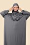 One-Piece Hijab Prayer Dress with Plug-In Head Scarf Organic Cotton Elastic Sleeve Non-Slip Combed - 5