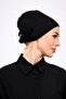 Plain Seamless Combed Cotton Bonnet Black - Women's Hijab Tie Underwear Bonnet - 4
