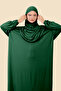 One-Piece Hijab Prayer Dress with Plug-In Head Scarf Organic Cotton Elastic Sleeve Non-Slip Combed - 6
