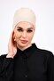 Plain Seamless Combed Cotton Bonnet Cream - Women's Hijab Tie Underwear Bonnet Beige - 2