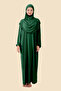One-Piece Hijab Prayer Dress with Plug-In Head Scarf Organic Cotton Elastic Sleeve Non-Slip Combed - 2