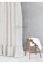 100% Cotton Ruffled Vintage Plain Plain Linen Woven Buldan Curtain - Pleat Free Sunshade - 4