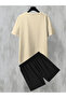 Men's Large Size Printed T-Shirt and Shorts Set - 2