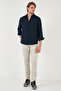 Regular Fit Long Sleeve Button Collar Shirt Men's Shirt Cf25S 116777 - 3