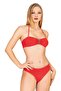 Women's Pomegranate Flower Textured Strapless Bikini Set with U Accessories