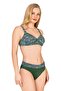 Women's High Waist Gathering Green Glitter Bikini Set - 3