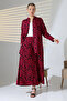 Women's Fuchsia Judge Collar Zigzag Patterned Shirt and Trousers Woven Top and Bottom Set