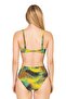 Women's Leaf Patterned High Waist Bikini Set - 2