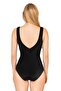 Women's Zebra Patterned Shiny Gathering V-Cut Swimsuit - 2