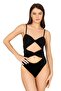 Women's Black Swimsuit with Tie Detail - 3