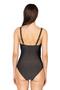 Women's Double Breasted Neckline Black Swimsuit - 2
