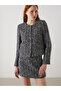 Esvab • Modern & Distinctive Zero Roba Collar Self-Embroidered Women's Tweed Jacket