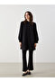 Black Judge Collar Embroidered Poplin Women's Tunic - 2