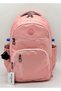Luxury Satin Waterproof Fabric Powder Color Large Size School Backpack / 1700 - 2