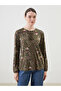 Lcw Grace Lace-Up Collar Floral Women's Blouse