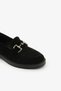 Black Suede Genuine Leather Laceless Buckle Women's Loafer Casual Shoes - 5