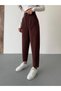 Women's High Waist Carrot Cut Collet Fabric Pants
