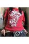 Red Cyber Grunge Vintage Star T-Shirt - 2