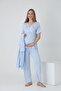 Bathrobe Striped Detail Maternity and Postpartum Pajama Set - 6