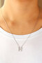 Silver Color Zircon Stone Steel Letter Necklace(51 cm)