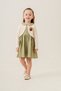 Knitwear Bolero Flower Detailed Baby Collar Muslin Girl's Sleeveless Dress - 3
