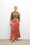 Women's Tile Waist Elastic Flowy Satin Flared Skirt - 2