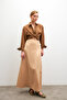 Women's Biscuit Waist Elastic Flowy Satin Flared Skirt - 6