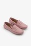 Pink Genuine Leather Loafer Shoes Women's Flat Shoes - 2