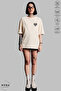 Women's Crew Neck Minimal Leopard Heart Printed Cotton Oversize Short Sleeve T-Shirt - 3
