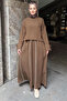 Brown Linen Skirt Set - 5