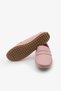 Pink Genuine Leather Loafer Shoes Women's Flat Shoes - 6